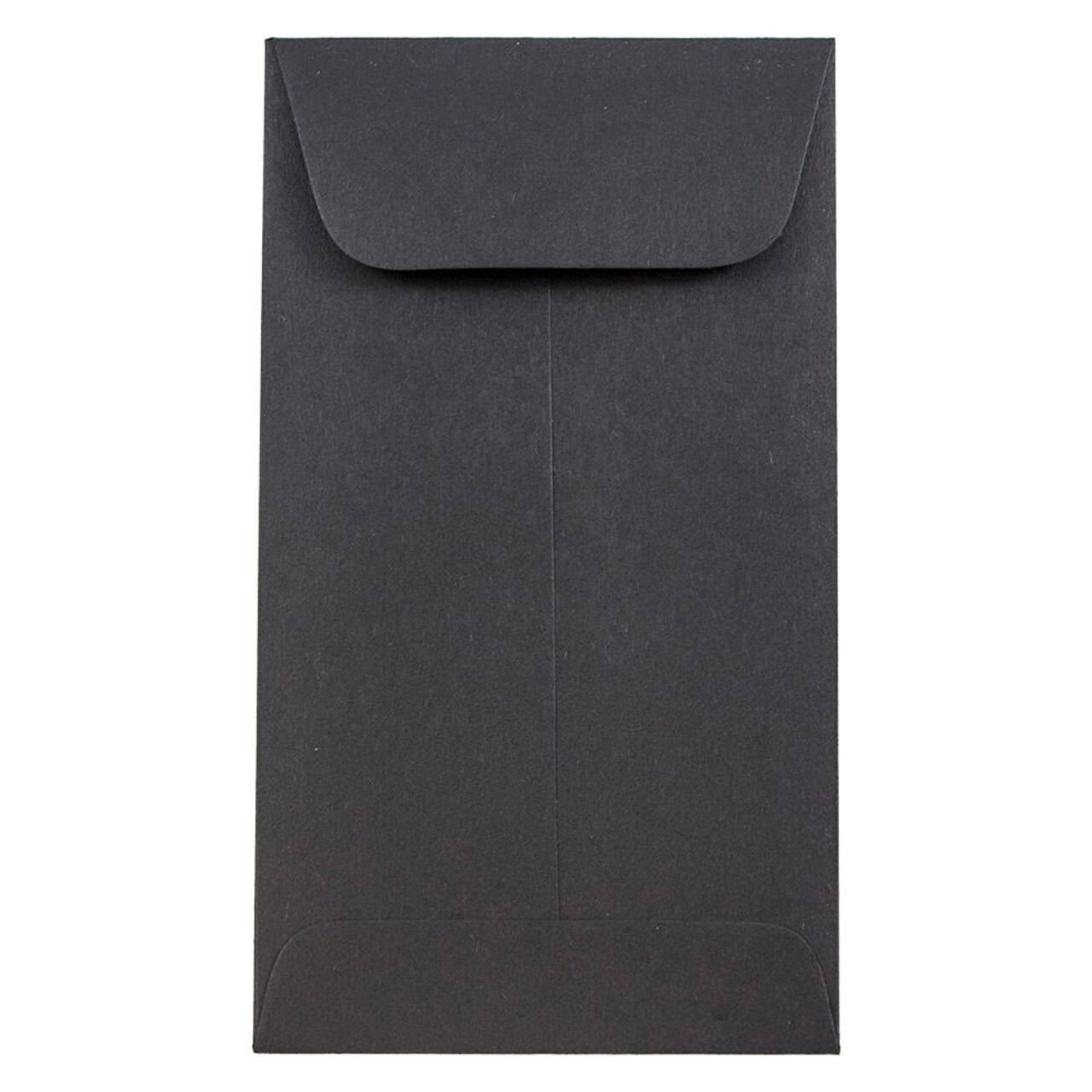 JAM Paper Smooth Black 3.13" x 5.5" Coin Business Envelopes, 50ct.